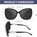 FIMILU Sunglasses for Women, Polarized Retro Stylish Sunglasses Oversized Trendy Sun Glasses UV Protection for Vacation 5203 (A1 Black Frame/Grey Lens)