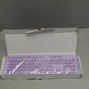 LeadsaiL Purple Wireless Keyboard, 2.4GHz Full-Sized Ergonomic Computer Keyboard, Cordless Noiseless Keyboard,12 FN Shortcuts for Windows MacOS Laptop Computer