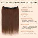 Rich Choices Short Halo Hair Extensions Real Human Hair Remy Hairs Halo Extension for Women Invisible Wire One Piece Clip in Hairpiece for Short Hairs 12 Inch Straight-#4R Medium Brown