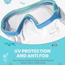 OutdoorMaster Stingray Kids Swim Goggles with Nose Cover, Swim Diving Mask for Kids, Anti-Fog Swimming Goggles for Boys and Girls, Age 5-12 (Blue Frame+Clear Lens)