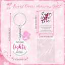 20 Sets Breast Cancer Awareness Gifts, No One Fights Alone Keychain with Pink Fight Ribbon Boxing Glove, Fight Hope Love Card (Glove)