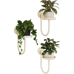 Bamworld Wall Plant Holder Wall Planters for Indoor Plants Plant Hanger Indoor Window Plant Shelves Hanging Plant Holder Window Plant Hanger Plant Decor White 3pcs