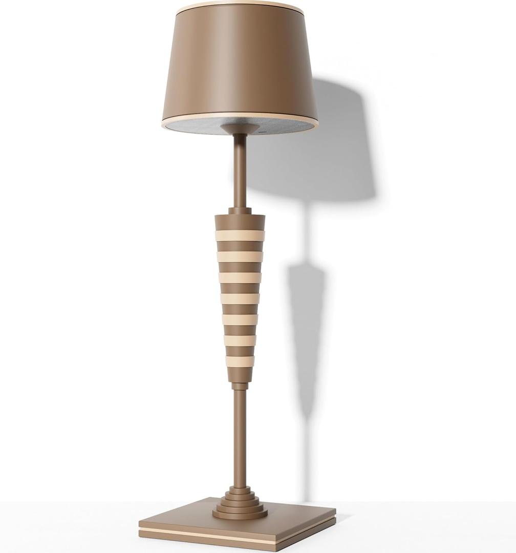 New Cordless Table/Desk Lamp, 8000mAh Rechargeable Battery Operated,Double Luminescence Dimming for Restaurant/Bedroom/Bars/Outdoor Party/Camping/Coffee Shop Night Light (Dark & Light Brown 1PACK)