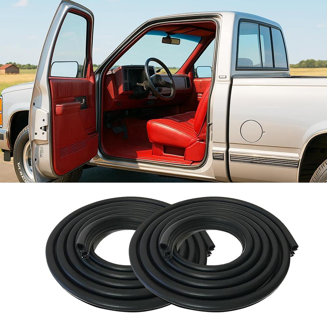 Door Seal Weatherstrip Rubber Trim Truck Car Weather Stripping for 1988-2000 Chevy GMC C1500 C2500 C3500 K1500 K2500 K3500, Blazer Suburban Tahoe Yukon, Front Left & Right