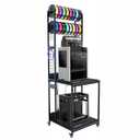 Heavy Duty PRT22 3D Printer Stand with Power Hub, High Density Polymer Vibration Damping Pads, Elevated Storage & Locking Wheels for Most Large Printers