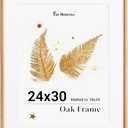 Fun Memories 24"x30" Picture Frame, Solid Oak Wood Frame for Wall