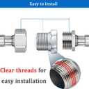 2 Pcs Stainless Steel Bushing 3/4" Male to 1/4" Female, 3/4" to 1/4" NPT Adapter Hex Reducing Pipe Adapter Fitting Stainless Steel Fitting Pipe Hose Tube Adapter Convert