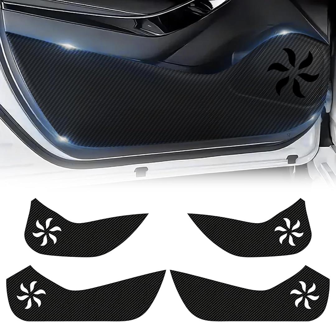 Car Door Kick Guards for Toyota Corolla 2020-2025, Leather Door Protectors from Scratches, Dirt & Footprints, Anti-Slip & Kick Pad for Toyota Corolla Accessories (4-Piece)