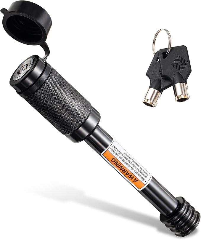 AUTO Hitch Receiver Pin Lock, Trailer Receiver Lock with 5/8" Pin for Class III IV 2" and 2-1/2" Receiver, for Hitch Bike Rack Tray Ball Tow Rope for Trailer Truck Car Boat (1 Pack, 5/8 inch pin)