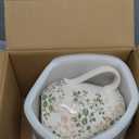 Green Floral Ceramic Pitcher 8 Single Handle Chinoiserie Ice Crackle Farmhouse Vase Vintage Flower Vase Home Decor