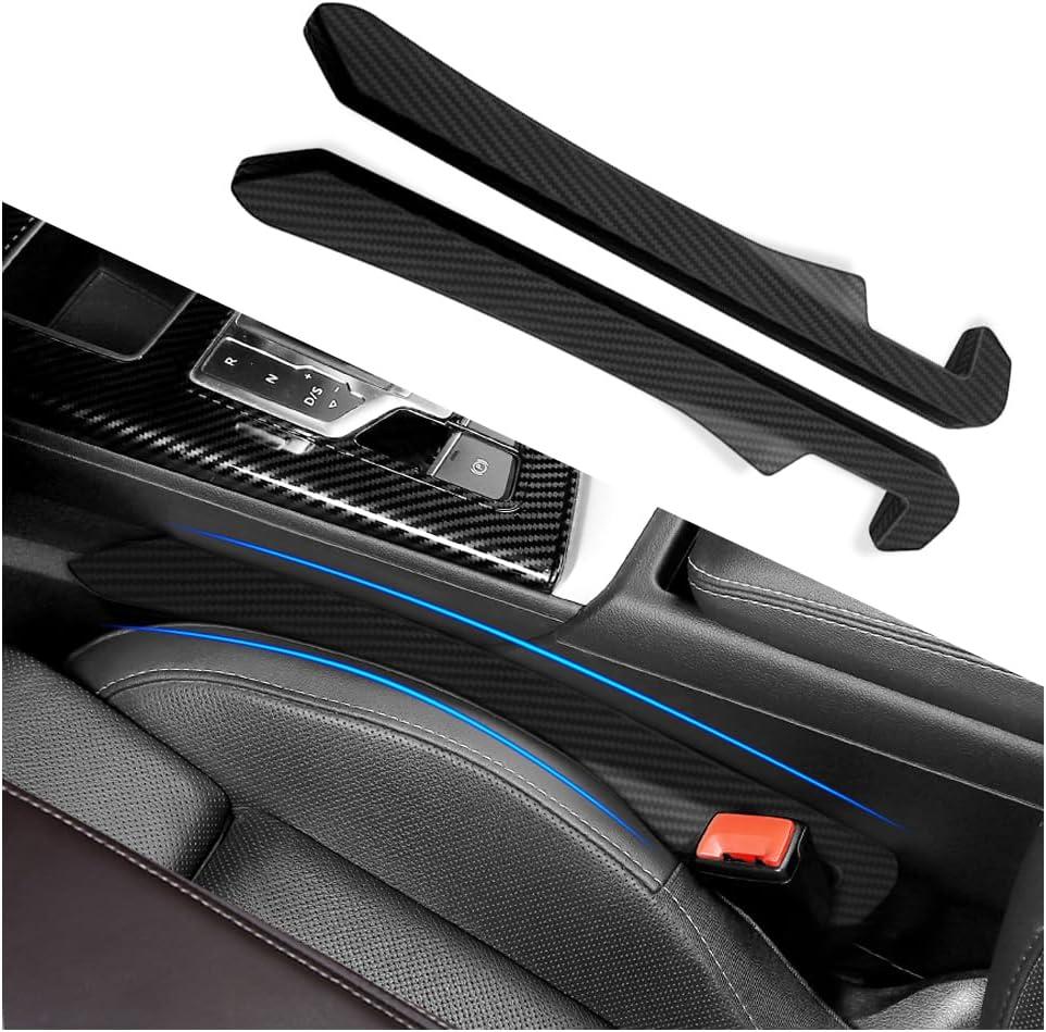 2PCS Car Seat Gap Filler, Super Flexible Car Side Seat Gap Filler Car interior Accessories, Universal Car Organizer Between Seats for Tightly Filling Seat Gaps(Carbon Fiber/2PCS)