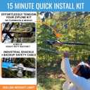 Zip Line Kit for Kids and Adults, 200 ft, Up to 350 Lbs, Removable Trolley, Rustproof Stainless Steel, Quick Setup with Ratchet, Safety Harness, Backyard Adventure Fun W/Climbing Holds