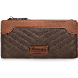 Montana West Wrangler Wallet Women Slim Bifold Wallet Women Minimalist Wallets, Card Cases & Money Organizers Ladies Female Travel Wallets with Smooth Zippers (Brown - Coffee)