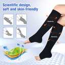 bropite Zipper Compression Socks Women & Men - 2Pairs Calf Knee High 15-20mmHg Open Toe Compression Stocking suit for Walking