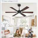 Fanbulous 52 Inch Ceiling Fans No Light with Remote, Modern Ceiling Fan Without Light, Dual Finish 6 Blades, Reversible Quiet DC Motor, 6 Speed, Large Ceiling Fan for Indoor or Covered Outdoor, Black