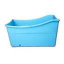 W WEYLAN TEC Large Foldable Bath Tub Bathtub for Toddler Children Twins Petite Adult Blue (Large (Pack of 1), Blue no lid)