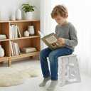 ACKO Folding Step Stool -13inch Height Premium Heavy Duty Foldable Foot Stool for Kids and Adults, Kitchen Garden Bathroom Stepping Stool White