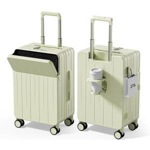 Top Opening PC Hard Shell Suitcase, 20-inch International Carry On Luggage with Front Pocket, TSA Lock, 360 Spinner Wheels, Lightweight - Ideal for Business (Mint Green, Carry-On 20-Inch)