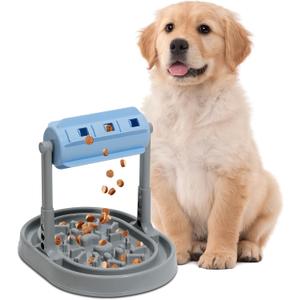 Upgraded Adjustable Slow Feeder Dog Bowl  Interactive Puzzle Food Dispensing Toy for Small/Medium Dogs, Relieves Anxiety and Boredom, Enhances IQ Training