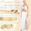 Hicarer 7 Pcs Halloween Greek Athenian Women Costume Accessories for Woman Include Toga Athenian Crown Arm Bracelet Earring