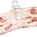 Padded Hangers for Clothes Satin Hanger Clothes Hanger Padded Hangers for Women Sweaters (Floral-5pcs)