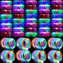 Honoson 96 Pack Glow in the Dark Party Supplies, Light up Glasses LED Bracelets, Neon Favor Flashing Bulk Gift for Adult (Vibrant Color)