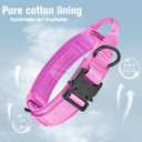 HYDEME Tactical Dog Collar Adjustable Nylon Collar with Control Handle and Heavy Metal Buckle for Medium and Large Dogs, with Patches&Airtags Case&Poop Bag Dispenser&Portable Bowl.(XL, Pink)