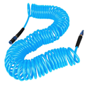 Yereen Heavy Duty Polyurethane Recoil Air Hose 1/4 in x 50 ft, Lightweight, Flexible Compressor Hose with Universal Quick Coupler, Plug and Bend Restrictors, Blue