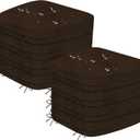 17'' x 16'' x 2.5"Thick Chair Cushions for Dining Chairs, 8 Pack WaterProof Easy Clean Kitchen Chair Pads with Ties and Non-Slip Backing - 30D High Elastic Foam Soft Kitchen Chair Cushions (Brown)