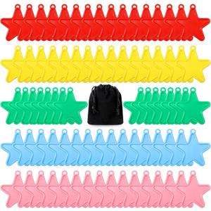 Lenwen 80 Pcs Balloon Weights Plastic Colorful Weights for Balloons for Birthday Party Decoration Wedding Holiday Celebration(Star Shaped,Rainbow)