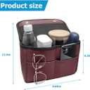 Bittwee Car Seat Back Organizer, Multipurpose Leather Vehicle Backseat Hanging Bag Holder with Pockets, Large Capacity Automotive Interior Storage Box Accessories, Universal Fit (Brown Red)