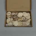 Bememo 1.5 Inches Circle Wooden Tags Birthday Board Tags with 2 Holes for Birthday Board DIY Crafts(100 Pieces)