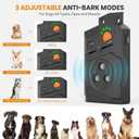 Automatic Anti Barking Device for Dogs, Ultrasonic Dog Bark Deterrent with 3 Emitters, 50Ft Range, No Shock Barking Silencer, IP66 Waterproof for Outdoor & Indoor