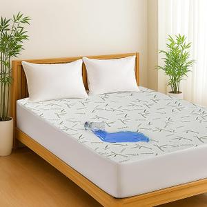 LDC Lux Decor Collection Bamboo Mattress Protector -Twin Bed Mattress Protector Waterproof - Up to 16 Inches Fitted Deep Pocket Waterproof Twin Mattress Cover Bed - Comfortable & Breathable Protector
