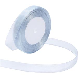 Dusty Blue Ribbon for Gift Wrapping 5/8 inch Sheer Organza Ribbon for Flower Bouquet Tulle Chiffon Ribbons for Wedding Invitations Christmas Decorations Crafts 50 Yards