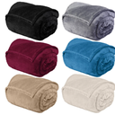 Peryiter 6 Pcs Fleece Throw Blanket Bulk 50'' x 60'' Cozy Throw Blankets for Homeless Women Men Sofa Plush Soft and Breathable Lightweight Blankets for Couch Bed Office Homes (Colorful)