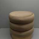 COLAMY Velvet Ottoman Footstool, Tufted Modern Foot Rest Stool with Wood Base for Living Room, Bedroom, Desk, Round Versatile Side End Table, Pouf, Makeup Seat, 2 Pcs, Camel