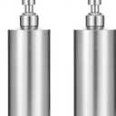 2 Pcs Brushed Nickel Soap Dispenser Stainless Steel Soap Dispenser(18.6 oz/550 Ml), Countertop Liquid Hand Soap Pump Bottle Rust Leak Proof Stand Free Metal Dispenser for Countertop Bathroom