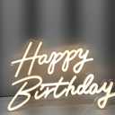 DIVATLA Happy Birthday Neon Sign, 22.4"x13.8" Happy Birthday Sign for Birthday Party Decor, Happy Birthday Light Up Led Signs for Backdrop, Neon Birthday Sign for Any Ages Bday Celebration, Warm White 