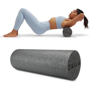 Gaiam Restore Foam Roller for Muscle Massage - Deep Tissue Muscle Massager for Sore Muscles & Stimulation - Total Body Pain Relief, Back, Neck, Foot, Calf, Leg, Arm (18 Inch and 36 Inch)