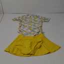 Cadocado Girls Rash Guard Swimwear 3 Pieces Bathing Suit UPF 50+ Floral Swim Set Short Sleeve Swimsuit with Skirt (10 Years, Yellow)