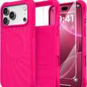 for iPhone 17 Pro Case, Compatible with MagSafe, Screen Protector +[Integrated Silicone Camera Control Button], Shockproof Protective Magnetic Case for iPhone 17 Pro 6.3", Neon Pink