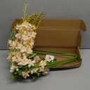 IPOPU Delphinium Artificial Flowers,6PCS Champagne Silk Faux Flowers 42.5'' Realistic Long Stem Hyacinth Flowers for Tall Vase Wedding Party Garden Home Decor (Champagne)