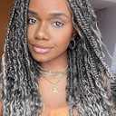 Grey Crochet Box Braids Curly Ends 14 Inch Goddess Box Braids Crochet Hair 3X Bohemian Hippie Crochet Braids for Woman, 1B/ Gray Braiding Hair Extensions