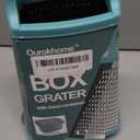 Ourokhome Cheese Grater with Handle, Stainless Steel Box Grater, 4 Side Kitchen Vegetable Shredder Slicer Zester with Container for Parmesan, Cabbage, Ginger, Lemon, Chocolate, Coconut (Teal) (10 inch, Mint)