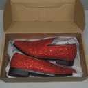 SPK11 Men's Vintage Fashion Rhinestone Designer Dress Loafers Slip On Shoes Classic Tuxedo Dress Shoes Size 8