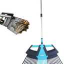 CYRUS 3-in-1 Garden Leaf Rake, 30 Tines Rakes for Leaves,Lawn for Leaves and Grass Rakes for Yard,Women Kids Rake for Cleaning Large Area Leaves, Dead Grass on Lawns and Fruits