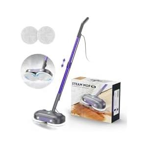 Scrubbing Steam Mop with Rotating Pads,All-in-One Spin Steam Cleaner for Floor Cleaning,Large Tank,23FT Cord, LED Headlights,Reusable Pads & Self-Standing,Safe for Hard Floor/Laminate/Marble