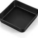 TeamFar Square Baking Pan, 8 inch Coated Square Cake Brownie Lasagna Pan with Stainless Steel Core & Non Stick Coating, for Baking Roasting Serving, Non-Toxic & Oven Safe, One Piece Design & Deep Wall