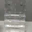 Acrylic Brochure Holder 8.5x11 & 4 x9 Inches, Clear 4 Tier Magazine Holder Brochure Display Stand w Removable Divider, Literature Pamphlet Flyer Holder for Wall Mount or Countertop